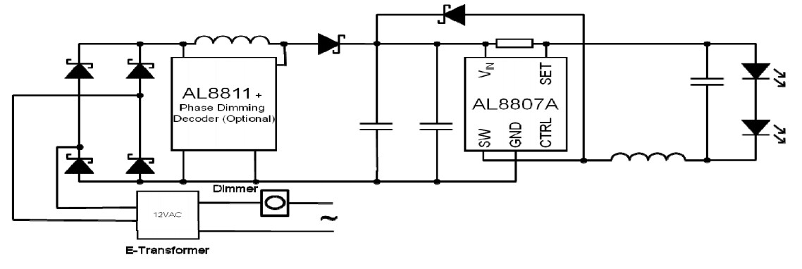 Application Circuit Diagram - Diodes Incorporated AL8811M8 Monolithic Control Circuit